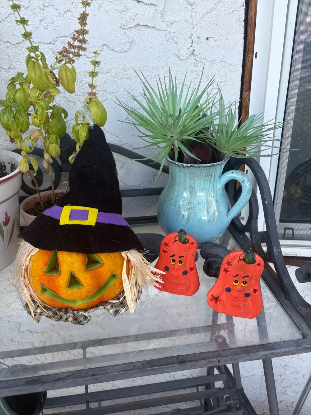 vintage Light Up Pumpkin with Witch Hat